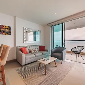 Magnifico Apto De 1 Habitacion Con Vista Inmejorable Al Mar En Bocagrande Cartagena